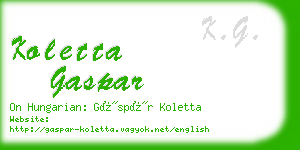 koletta gaspar business card